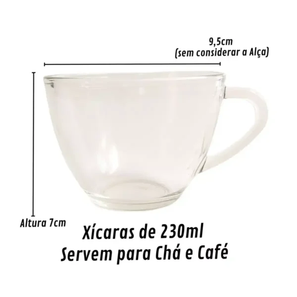 Jogo de Xícaras Café Chá com Pires de Madeira Coração - Imagem 6