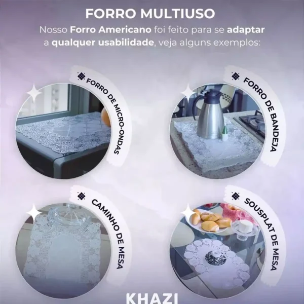 Kit Jogo Americano Rendado em PVC 12 Unidades - Imagem 8