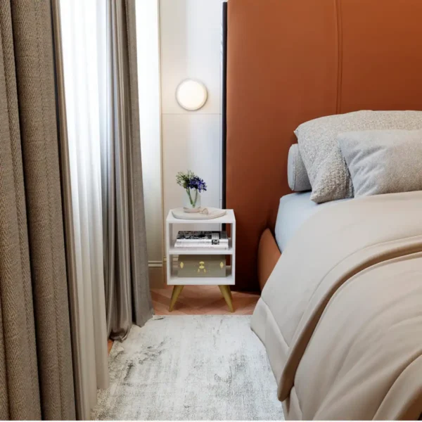 Mesa de Cabeceira Nicho Decoração Retro Palma Branco - Imagem 5