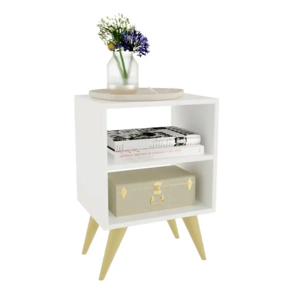Mesa de Cabeceira Nicho Decoração Retro Palma Branco