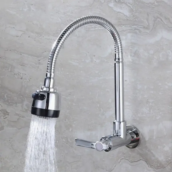 Torneira Gourmet Cozinha Inox Prata com Rotação de 360°