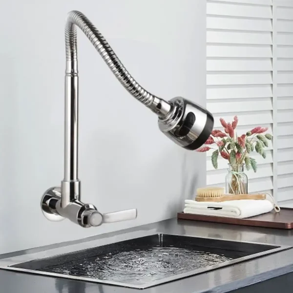 Torneira Gourmet Cozinha Inox Prata com Rotação de 360° - Imagem 9