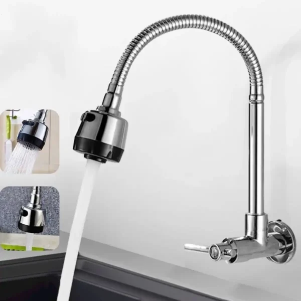 Torneira Gourmet Cozinha Inox Prata com Rotação de 360° - Imagem 8