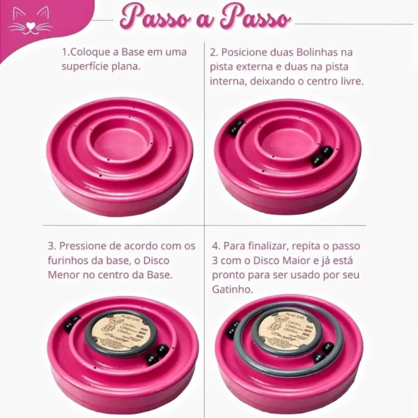 Brinquedos Para Gato Duas Pistas 4 Bolinhas Play Cat Anti Estresse - Imagem 4