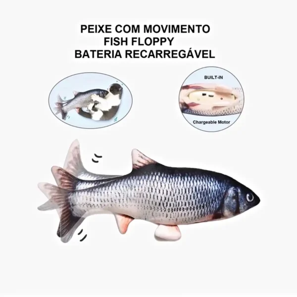 Brinquedos para Gato Interativo Peixe Elétrico Recarregável USB - Imagem 7