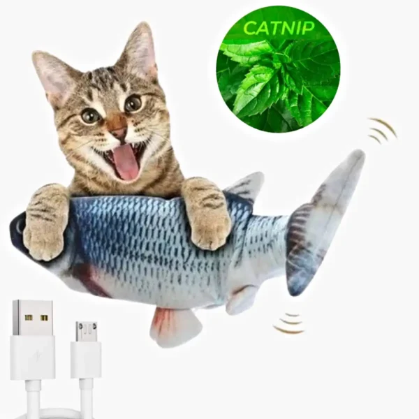 Brinquedos para Gato Interativo Peixe Elétrico Recarregável USB - Imagem 5
