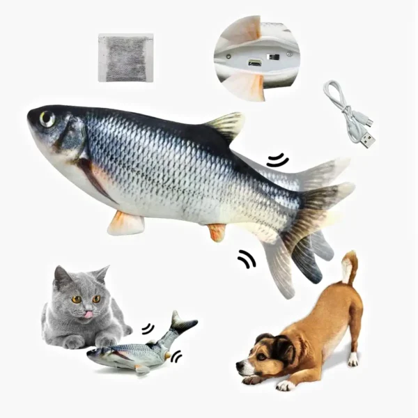 Brinquedos para Gato Interativo Peixe Elétrico Recarregável USB - Imagem 3