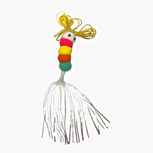 Brinquedos para Gato Lagarta Interativo com Pena Sino e Corda para Pendurar - Imagem 4