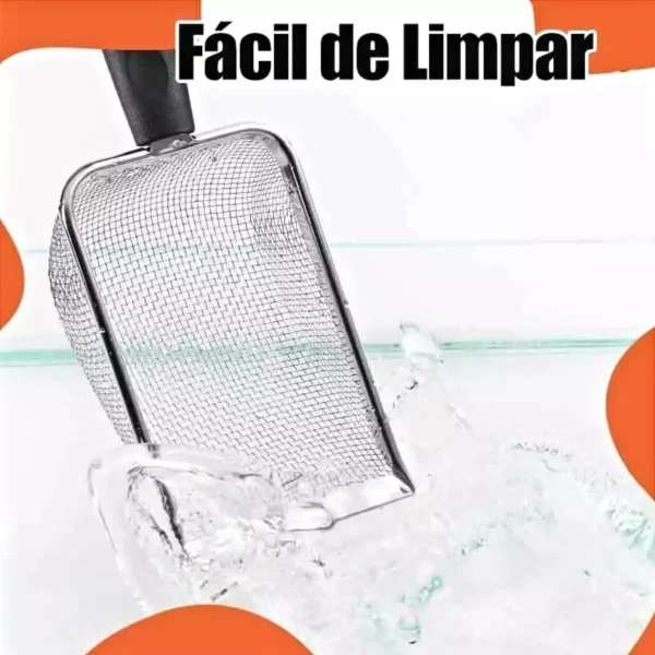 Pá para Areia de Gato Rede de Aço Inoxidável Animais de Estimação - Imagem 3