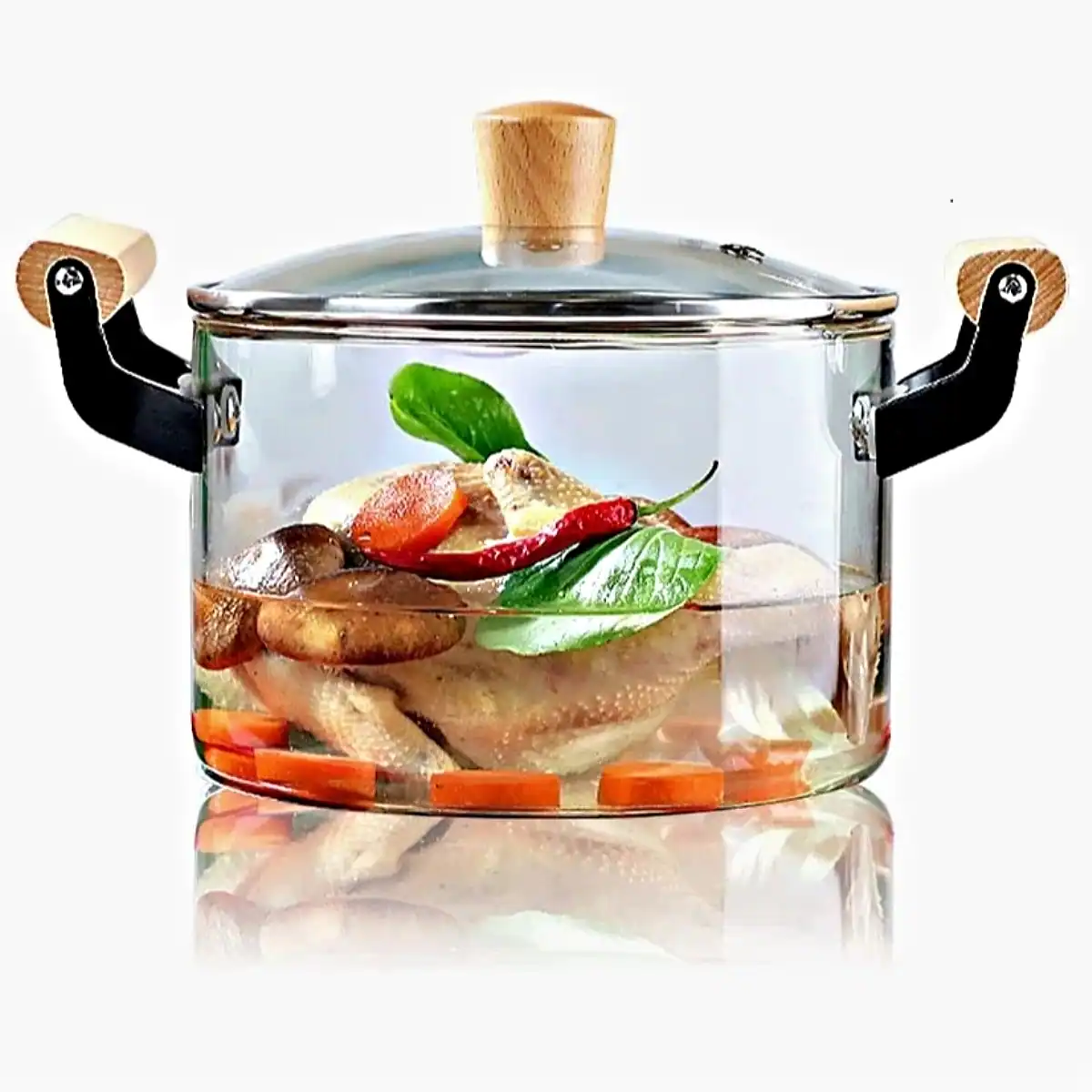 Panela Grande 3,5L Caçarola de Vidro Borossilicato_01