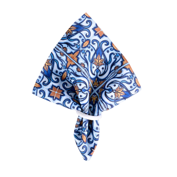 Kit com 10 Guardanapo de Azul Azulejo Estampado Tecido Microfibra Digital 35cm x 35cm - Imagem 7