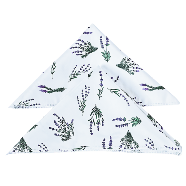 Kit com 10 Guardanapo de Lilás Lavanda Estampado Tecido Microfibra Digital 35cm x 35cm - Imagem 2