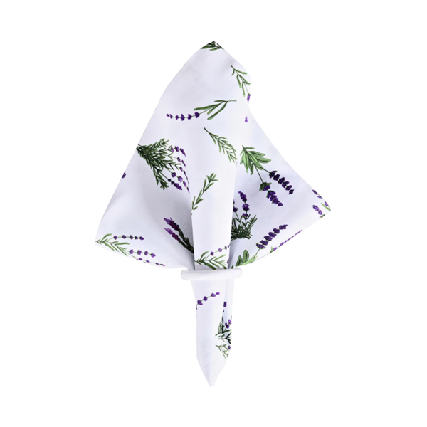Kit com 10 Guardanapo de Lilás Lavanda Estampado Tecido Microfibra Digital 35cm x 35cm - Imagem 5