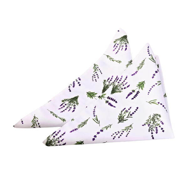 Kit com 6 Guardanapo de Lilás Lavanda Estampado Tecido Microfibra Digital 35cm x 35cm - Imagem 6