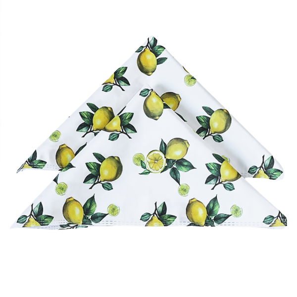 Kit com 6 Guardanapo de Verde Limão Estampado Tecido Microfibra Digital 35cm x 35cm - Imagem 6